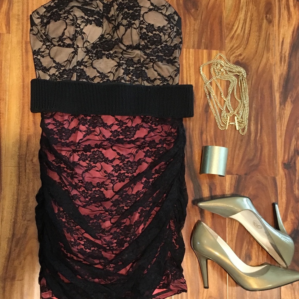 Lace strapless dress